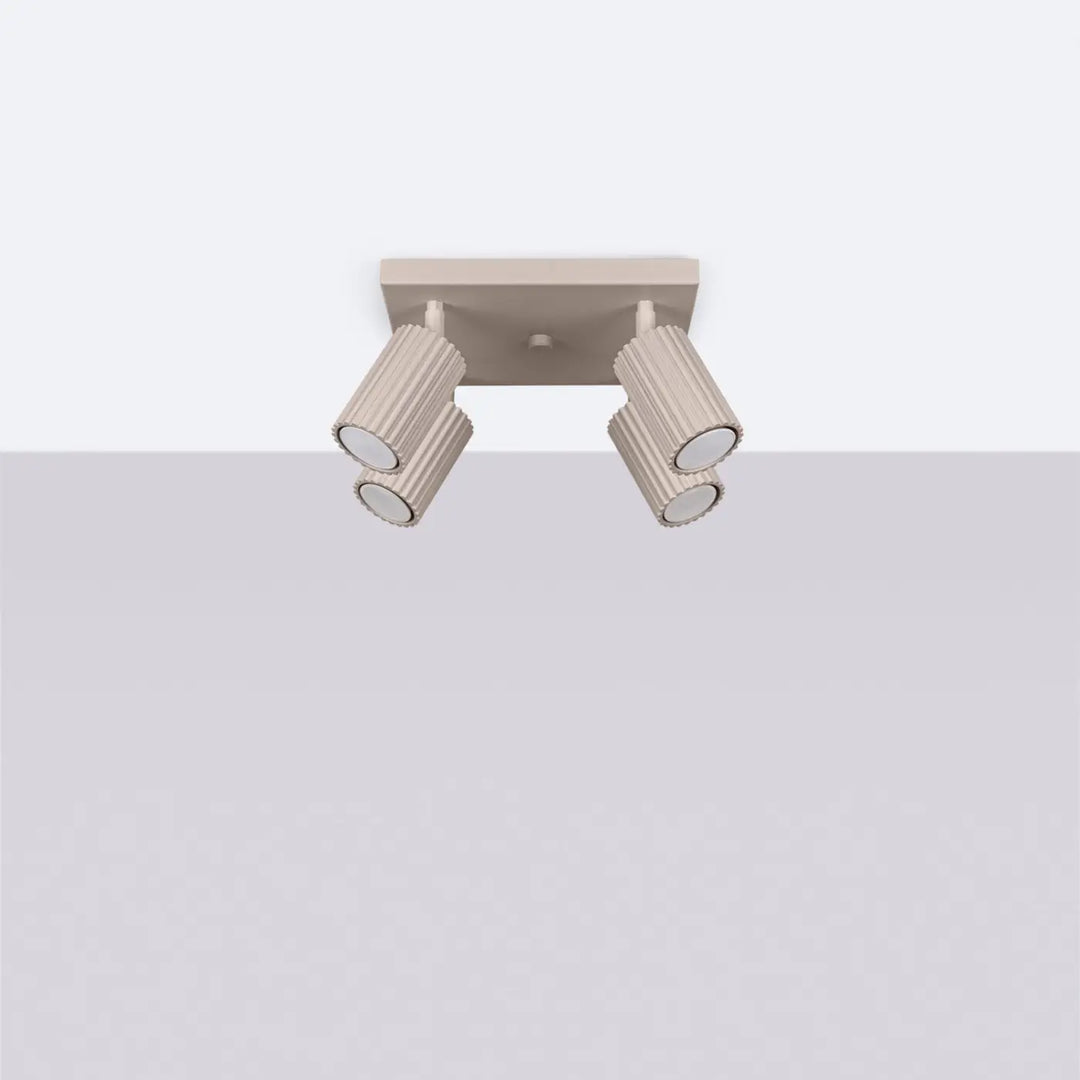 Luminaire Plafonnier taupe éteinte, vue rapprochée