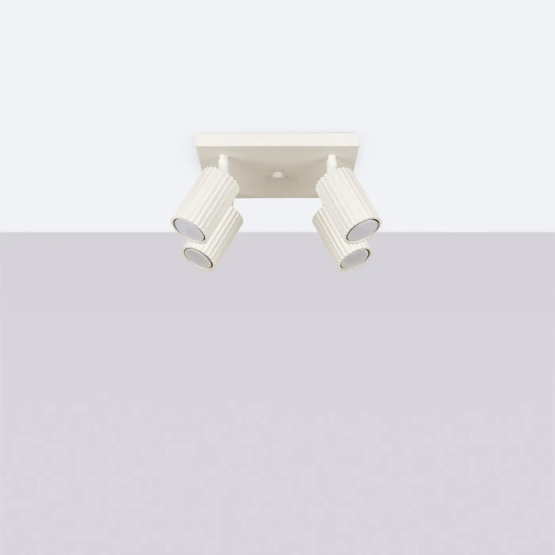 Luminaire Plafonnier beige éteinte, vue rapprochée