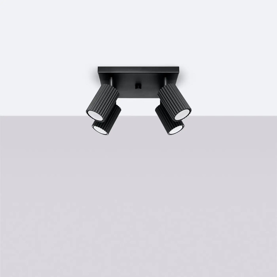 Luminaire Plafonnier noir éteinte, vue rapprochée