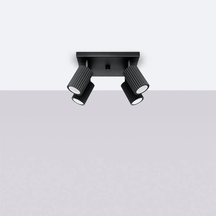 Luminaire Plafonnier noir éteinte, vue rapprochée