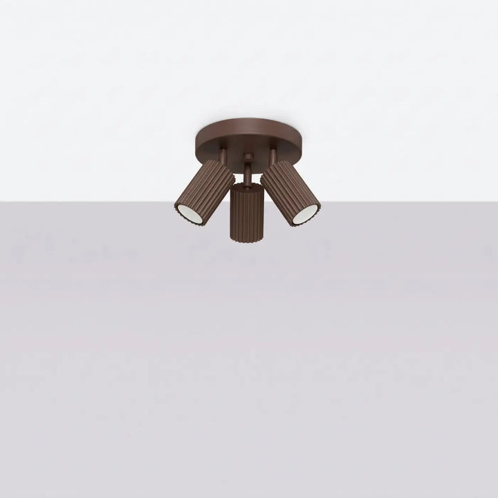 Luminaire Plafonnier marron éteinte, vue rapprochée