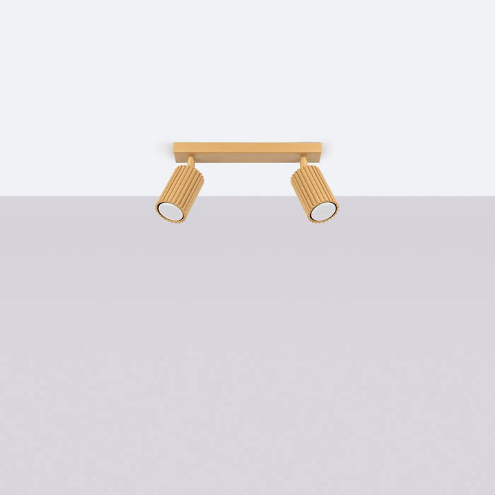 Luminaire Plafonnier doré éteinte, vue rapprochée