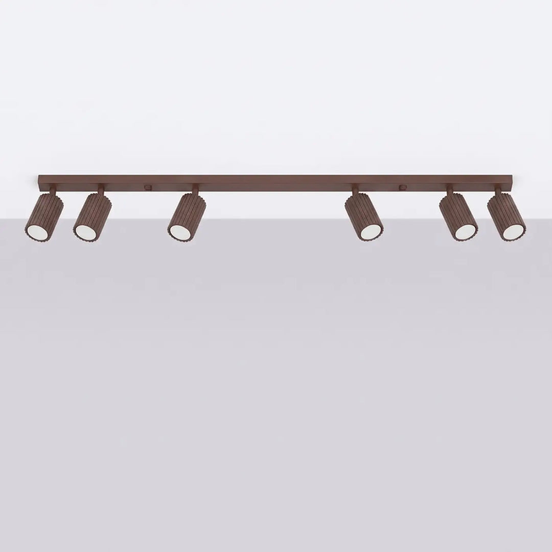 Luminaire Plafonnier marron éteinte, vue rapprochée