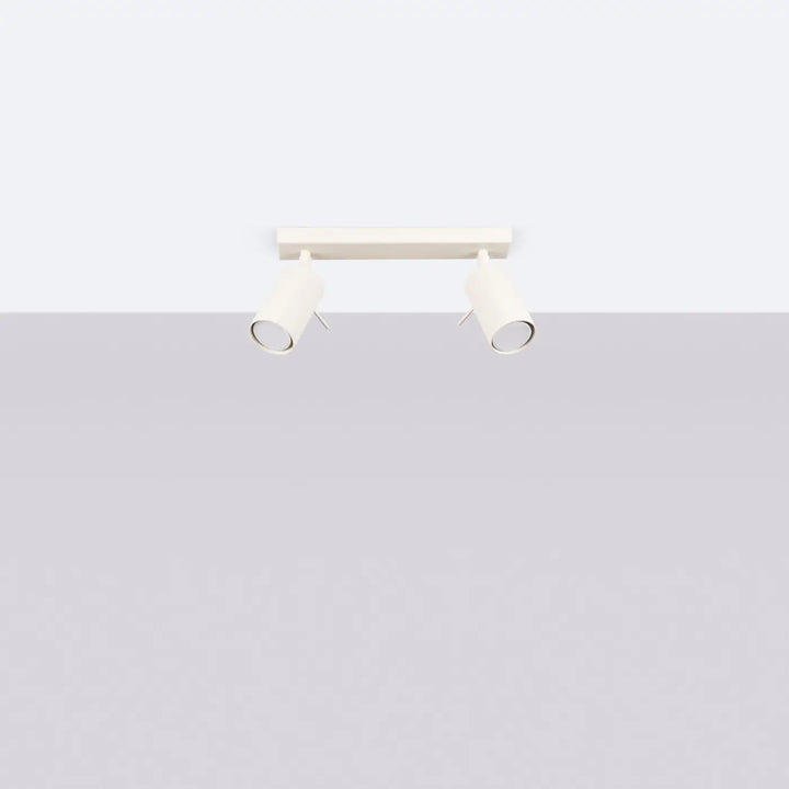 Plafonnier Ring beige à rampe de spots orientables, éteint