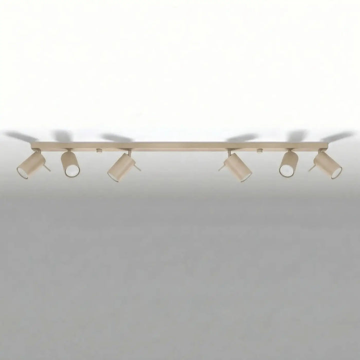 Plafonnier Ring taupe à rampe de spots orientables, éteint