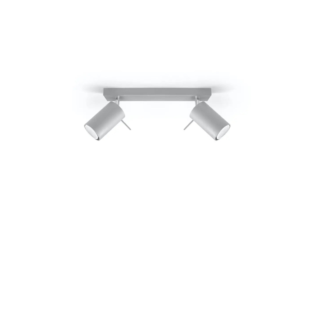 Plafonnier Ring gris à rampe de spots orientables, éteint