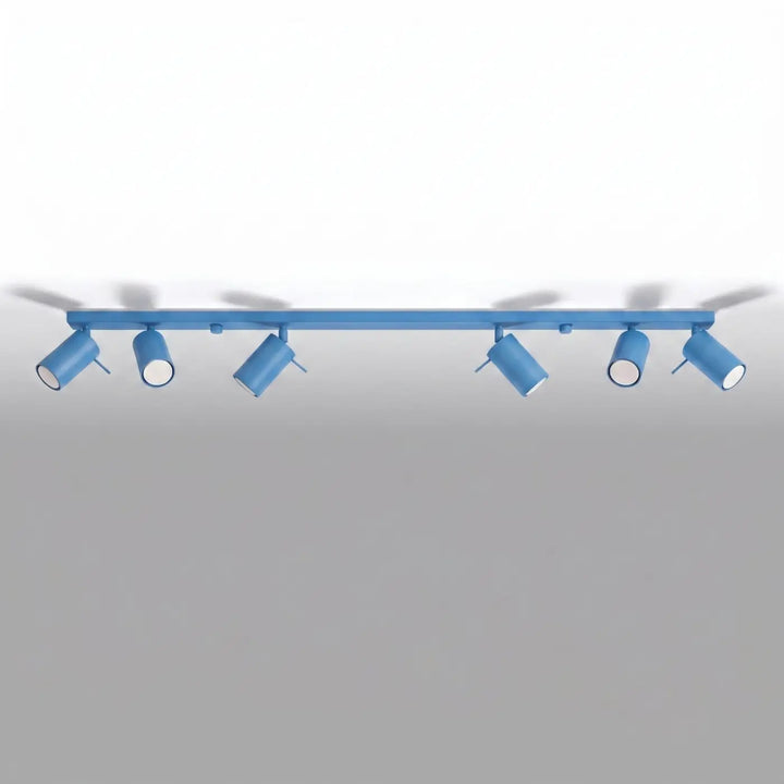 Plafonnier Ring bleu clair à rampe de spots orientables, éteint