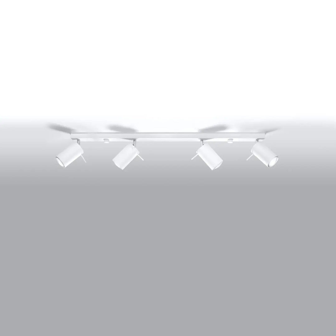 Plafonnier Ring blanc à rampe de spots orientables, éteint