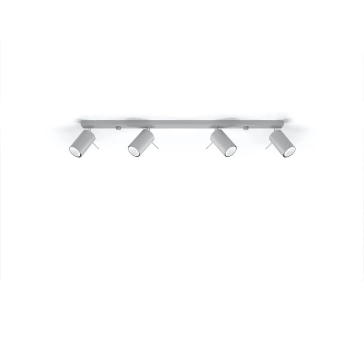Plafonnier Ring gris à rampe de spots orientables, éteint
