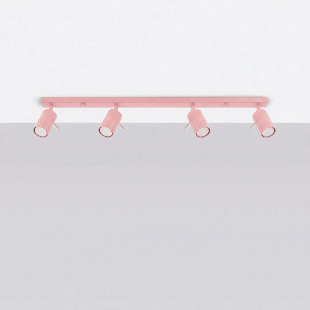 Plafonnier Ring rose à rampe de spots orientables, éteint