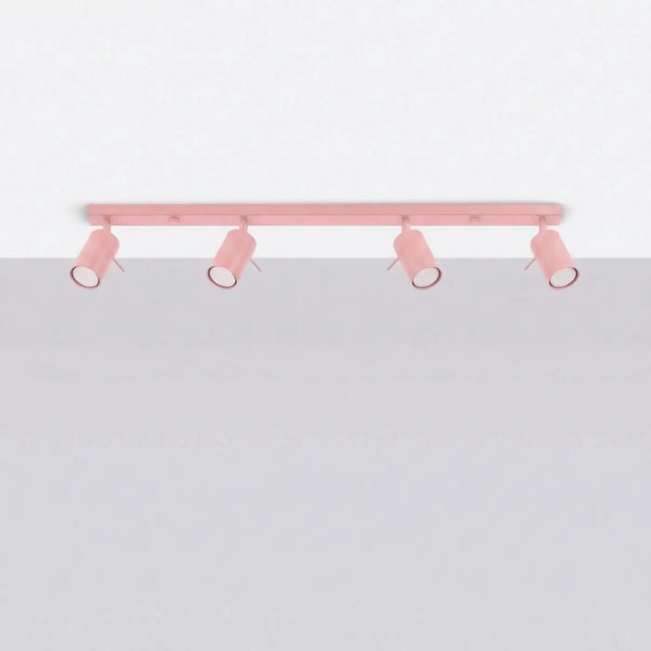 Plafonnier Ring rose à rampe de spots orientables, éteint