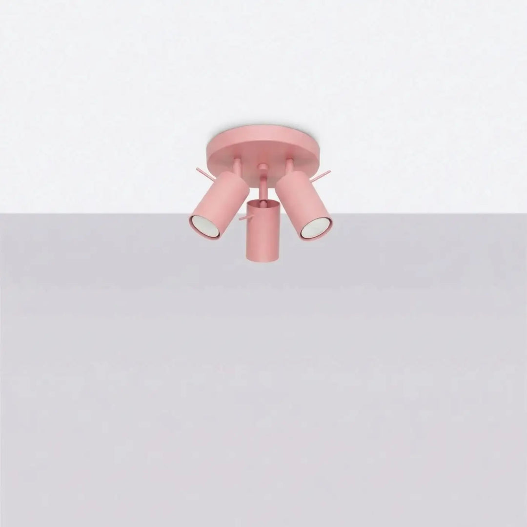 Plafonnier Ring rose à spots orientables groupés, éteint