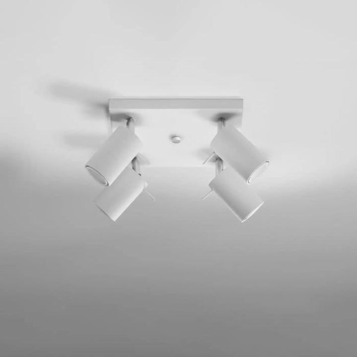 Plafonnier Ring blanc à spots orientables groupés, éteint