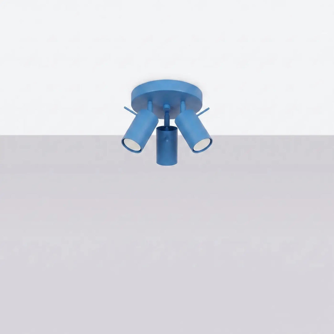 Plafonnier Ring bleu clair à spots orientables groupés, éteint
