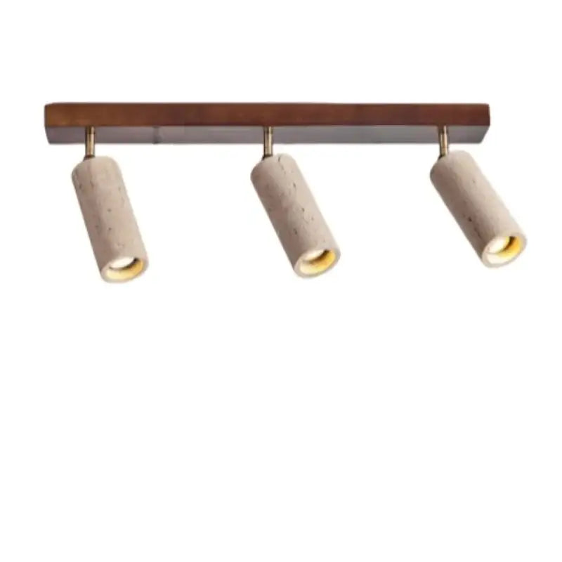 Plafonnier spots en pierre et bois au design scandinave et moderne