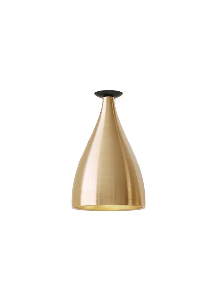 Plafonnier Swell forme étroite XL, extérieur laiton et intérieur laiton
