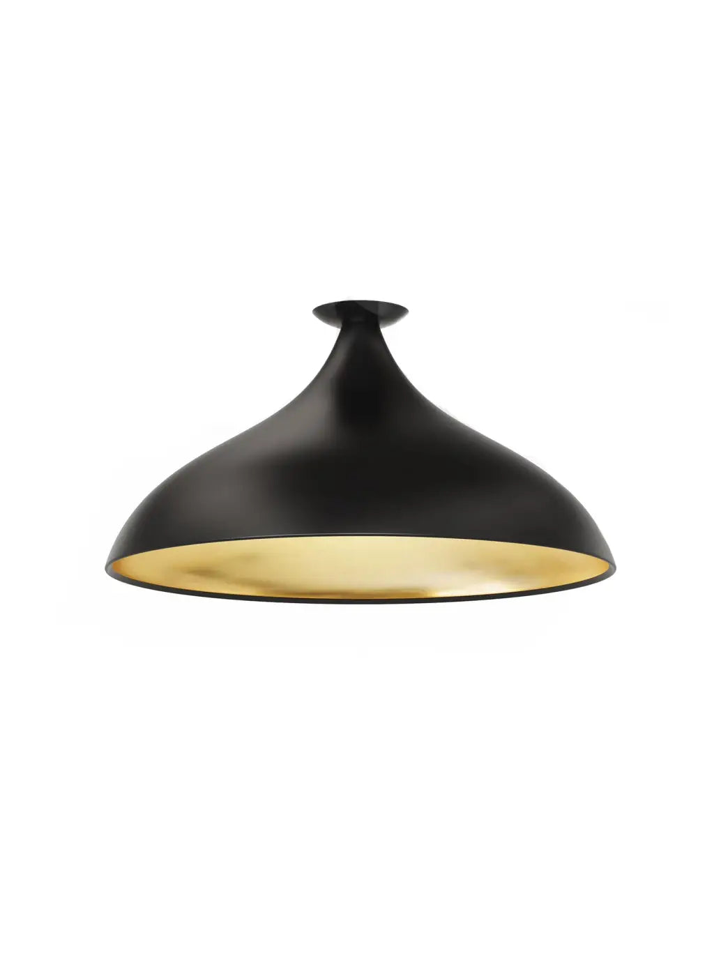 Plafonnier Swell forme large XL, extérieur noir et intérieur laiton