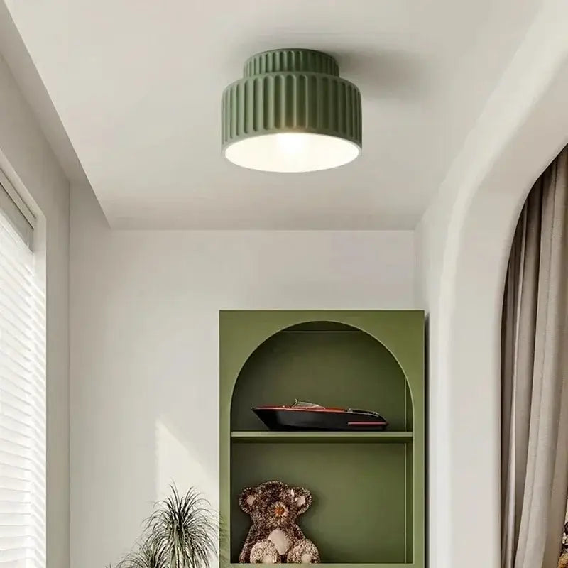 Plafonnier terracotta design côtelé style rétro chic

