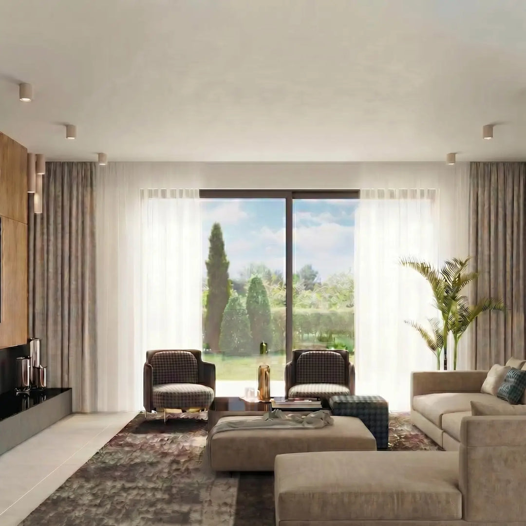 Luminaire Plafonnier beige dans un intérieur contemporain
