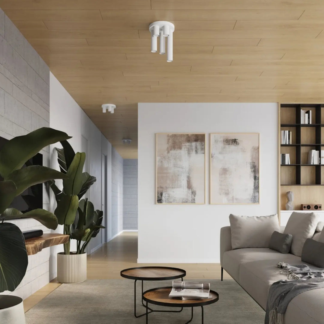 Luminaire Plafonnier blanc dans un intérieur contemporain