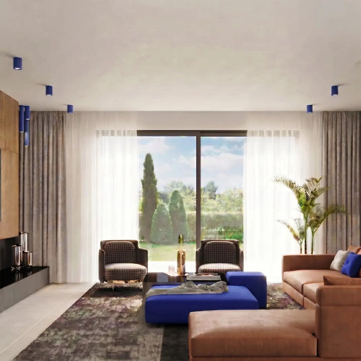 Luminaire Plafonnier outremer dans un intérieur contemporain