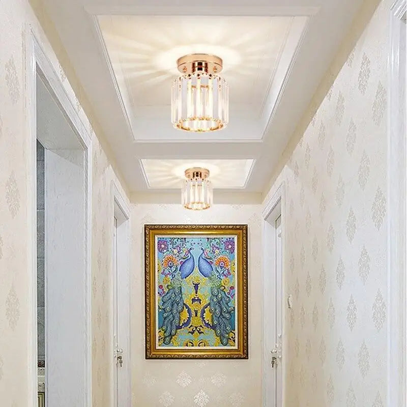 Plafonnier Verre Vintage Élégant en Cristal