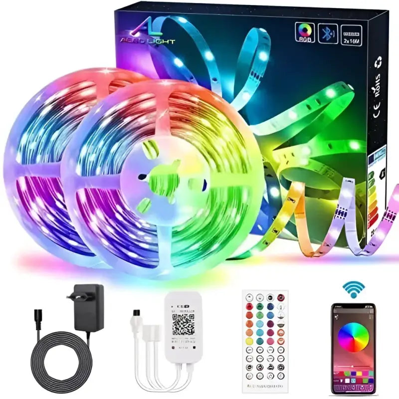 Ruban LED Multicolore Télécommande Adaptateur