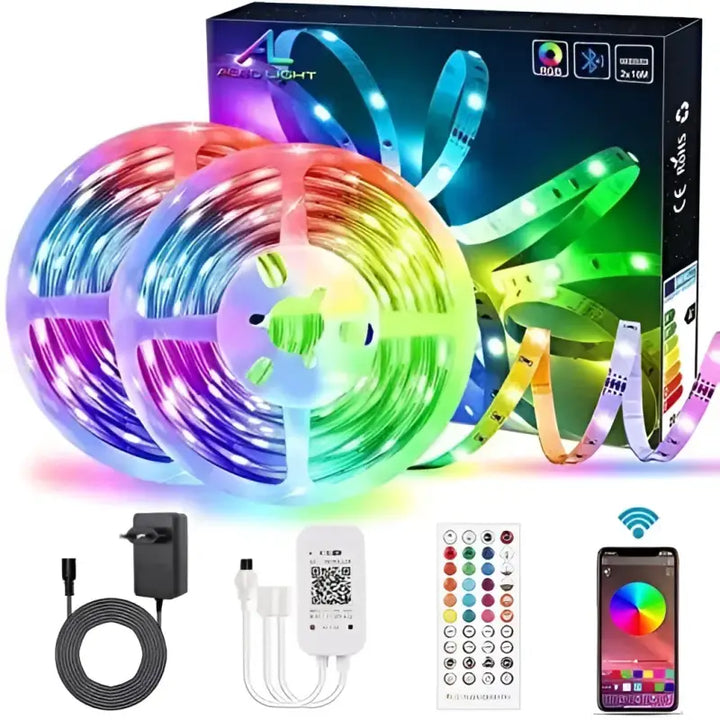 Ruban LED Multicolore Télécommande Adaptateur