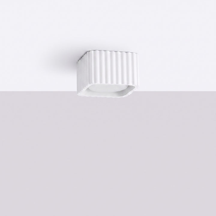 Plafonnier Riff blanc carré en aluminium, éteint