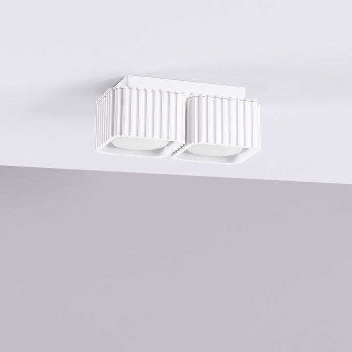 Plafonnier Riff blanc carré en aluminium, éteint