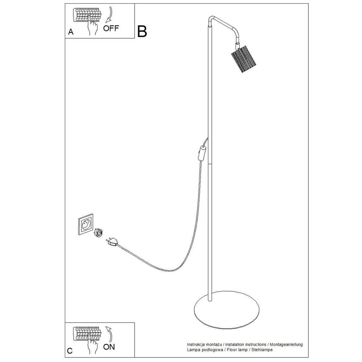 Schéma d'installation du luminaire