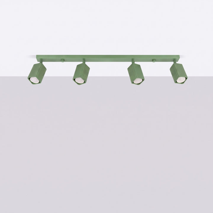 Plafonnier Rayo sauge en rampe à spots orientables, éteint