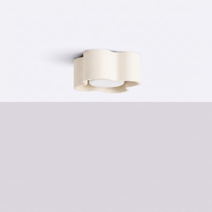 Plafonnier Ovio beige en aluminium, éteint