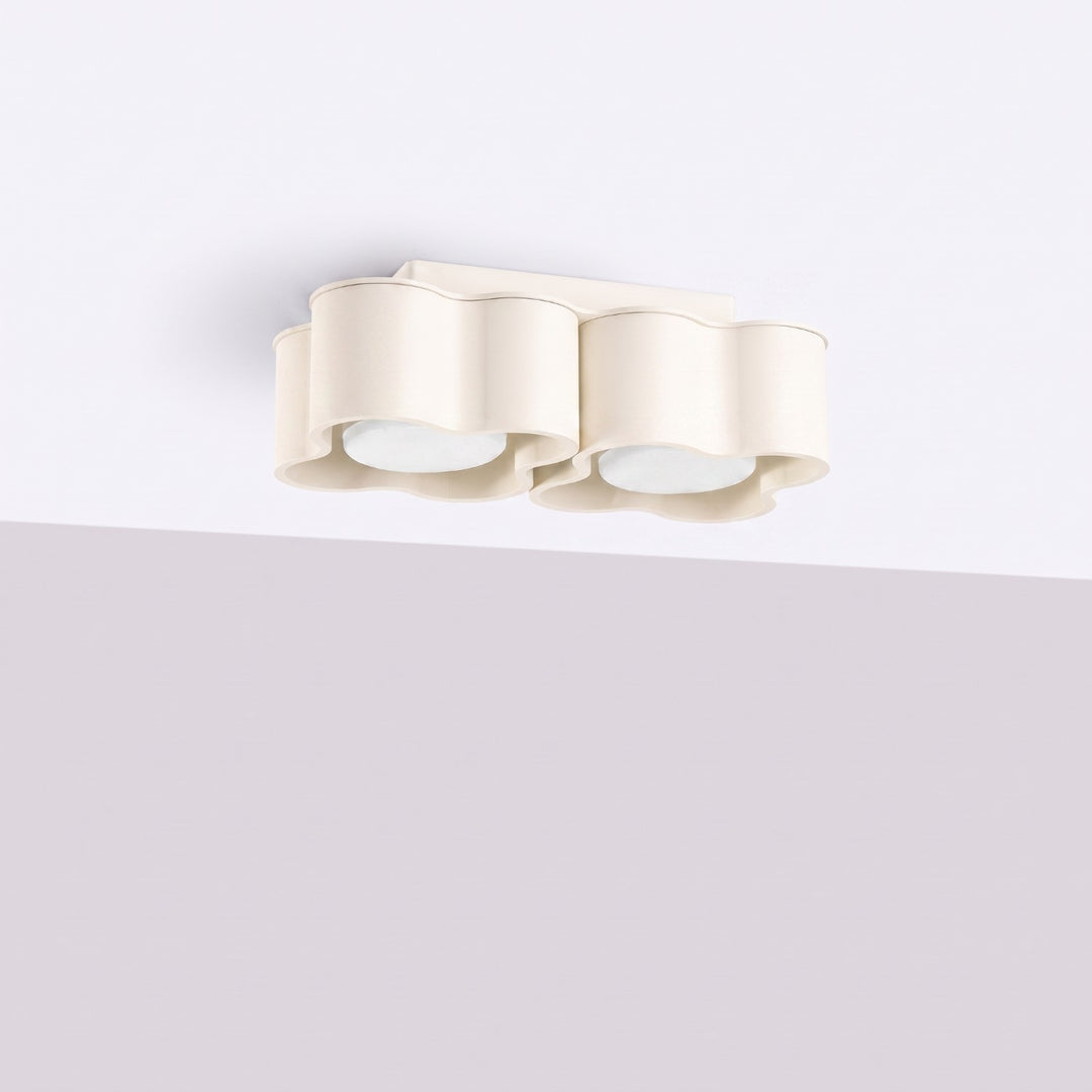 Plafonnier Ovio beige en aluminium, éteint