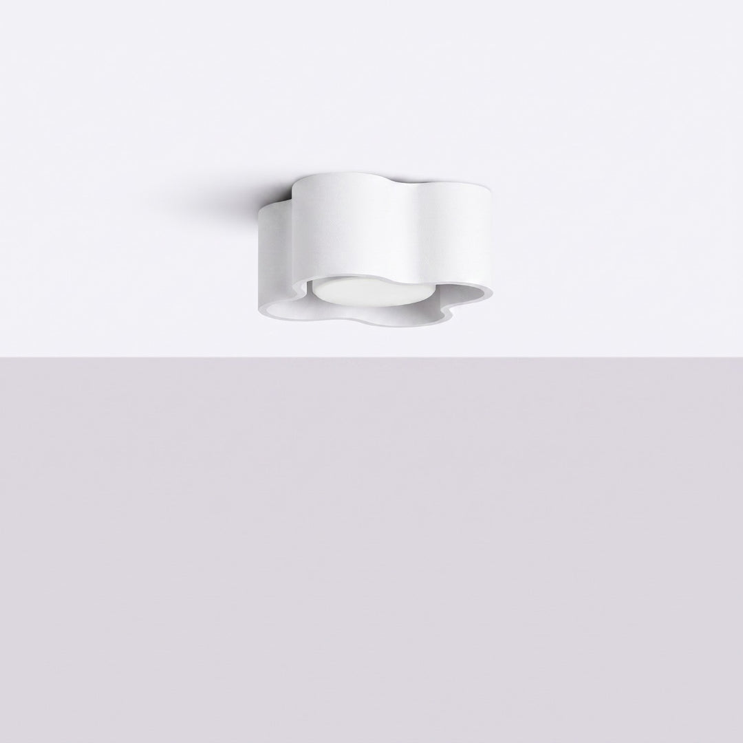 Plafonnier Ovio blanc en aluminium, éteint