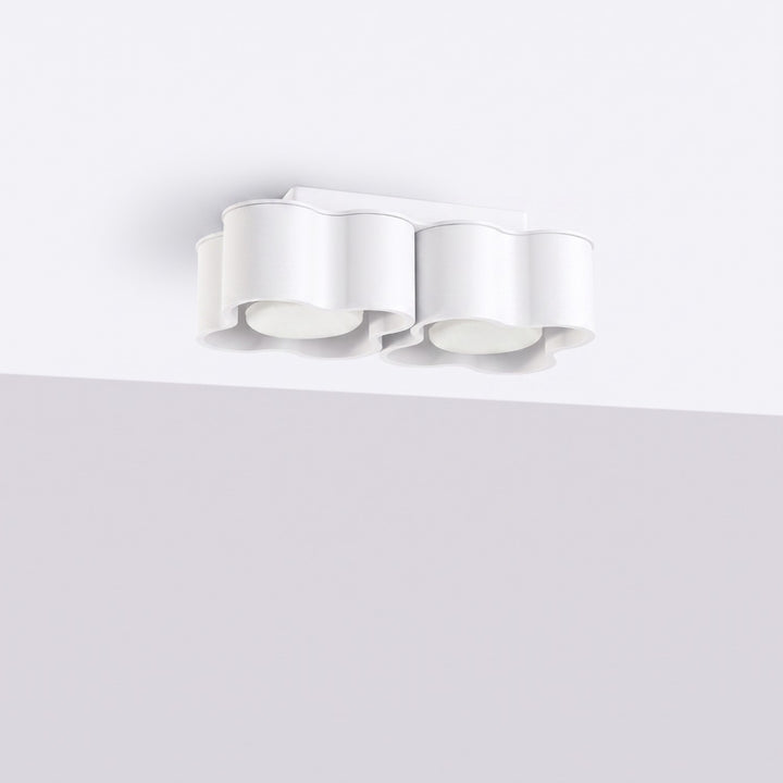 Plafonnier Ovio blanc en aluminium, éteint