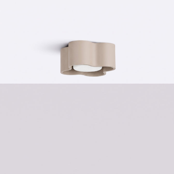 Plafonnier Ovio taupe en aluminium, éteint