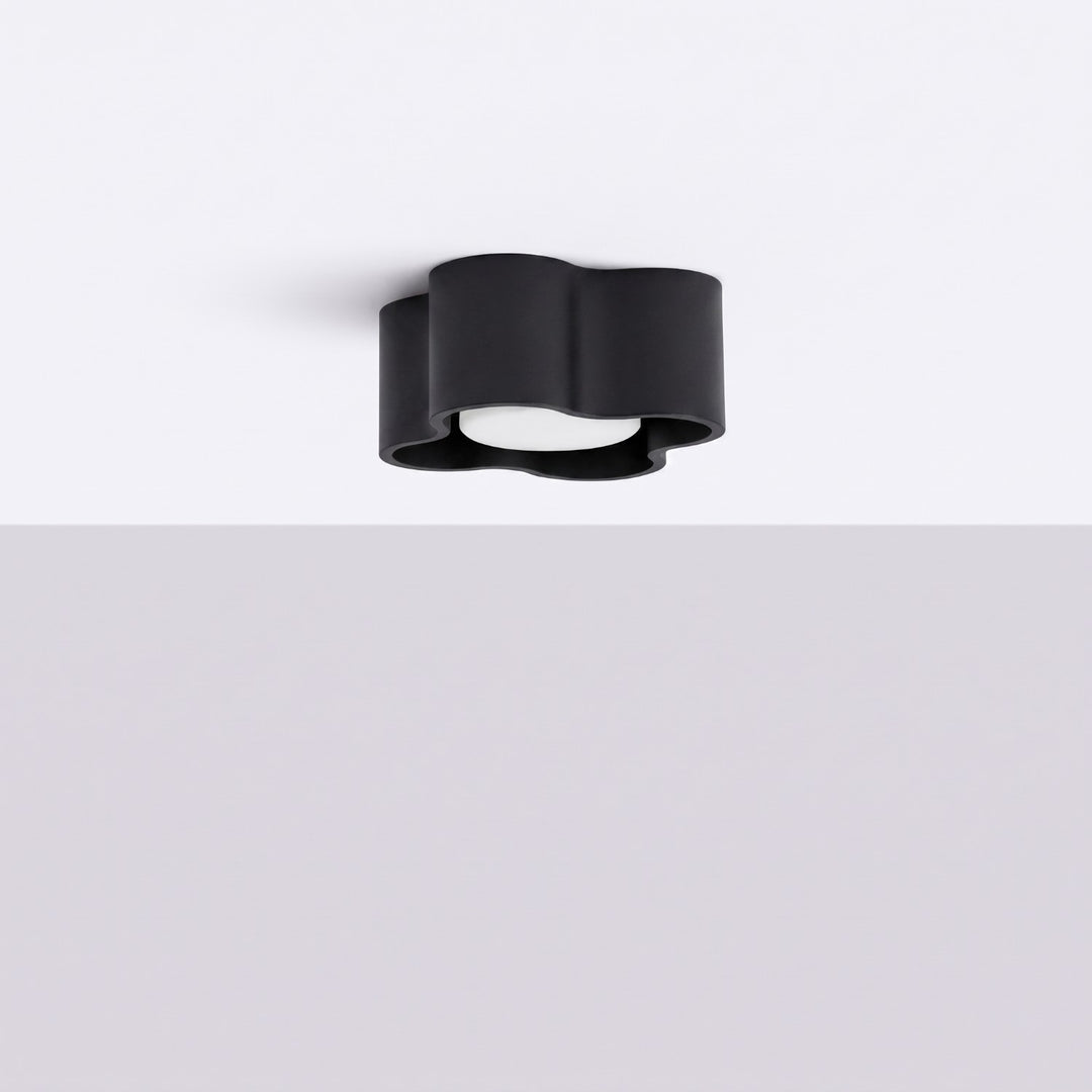 Plafonnier Ovio noir en aluminium, éteint