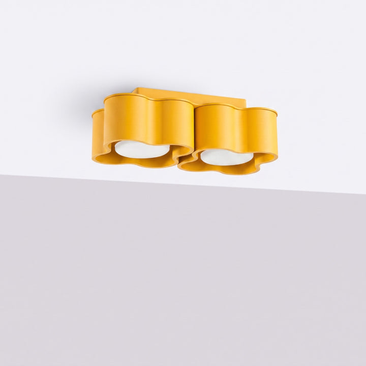 Plafonnier Ovio jaune en aluminium, éteint