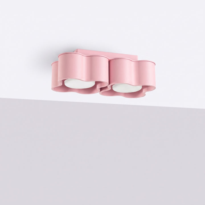 Plafonnier Ovio rose en aluminium, éteint