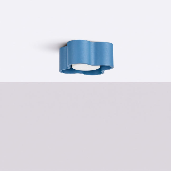 Plafonnier Ovio bleu azur en aluminium, éteint