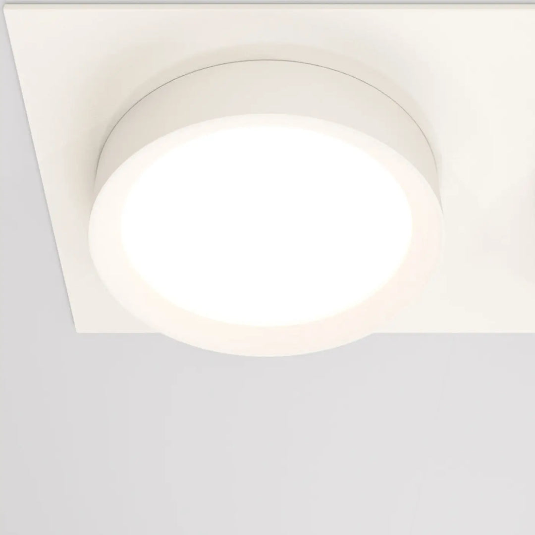 Spot hoop double lumière encastrée circulaire blanche design moderne et épuré
