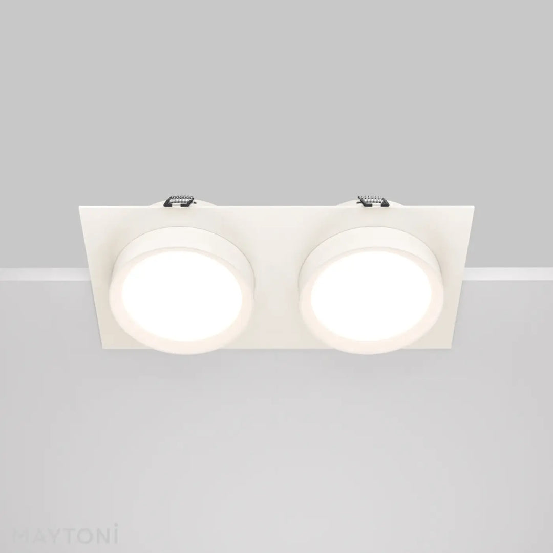 Spot hoop double luminaire encastré led blanc à panneaux circulaires éclairés pour plafond