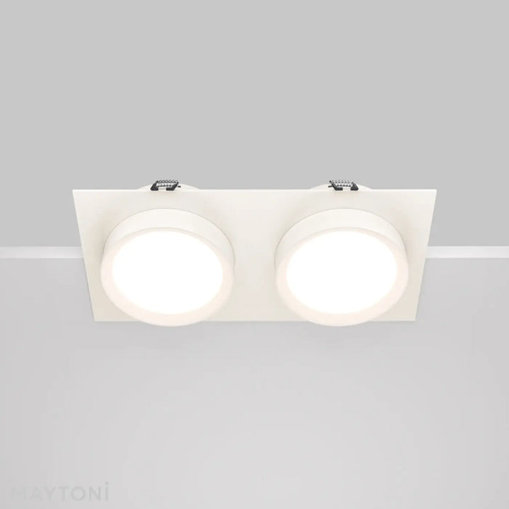 Spot hoop double luminaire encastré led blanc à panneaux circulaires éclairés pour plafond