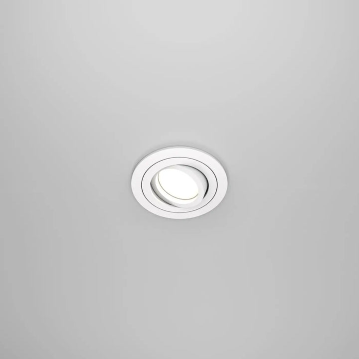 Spot encastrable rond atome avec ampoule gu10 orientable design circulaire blanc finition lisse