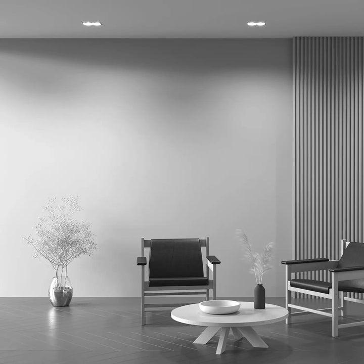 Minimalist spot encastrable dot double fauteuil en cuir noir avec structure métallique fine