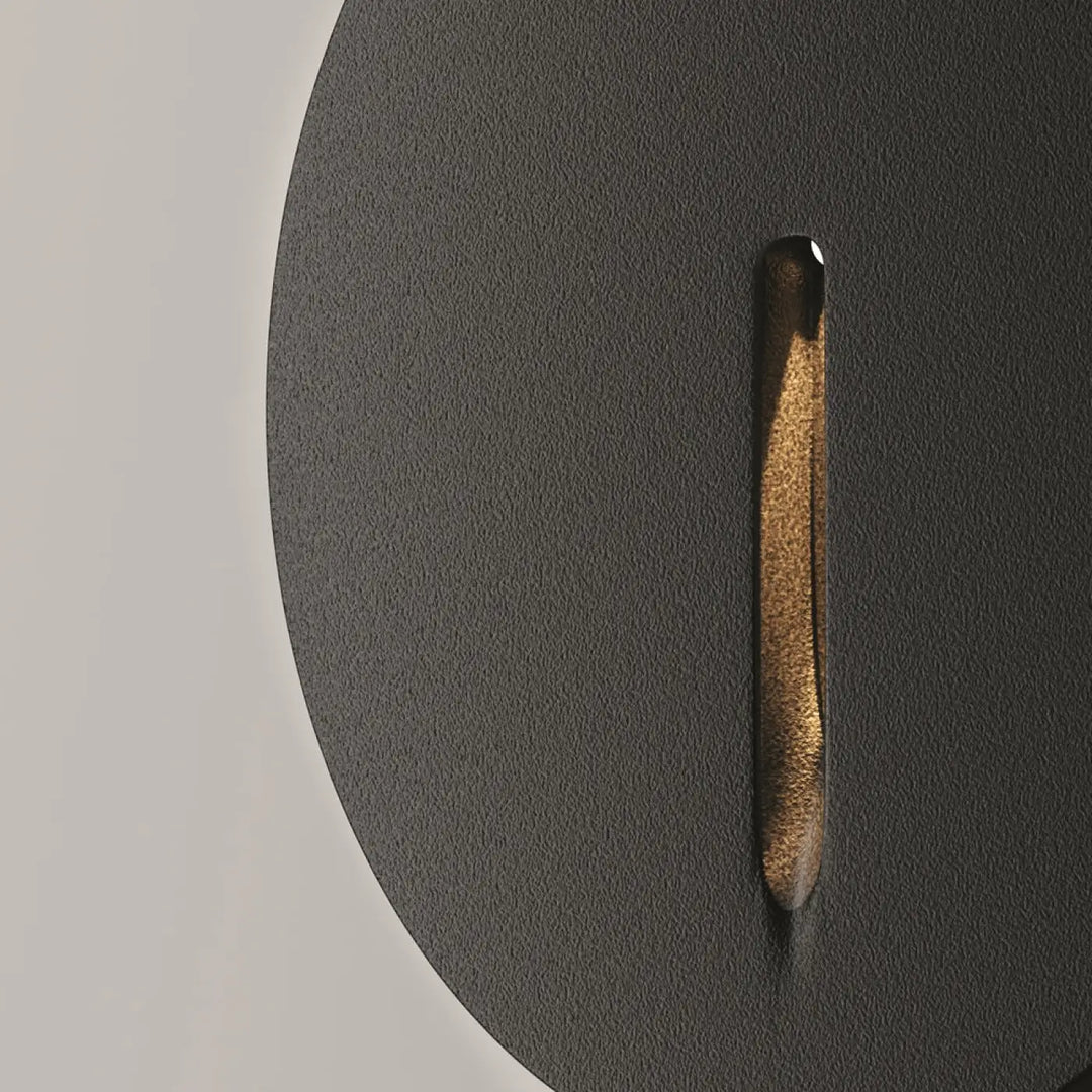 Balise ronde luminiare extérieur avec poignée métallique dorée texturée pour spot encastrable lock led