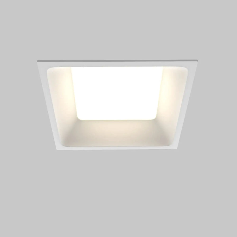 Spot | okno panneau carré en acier blanc avec lumière de plafond encastrée moderne et indice ip44