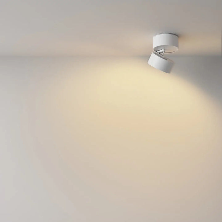 Spot onda disque rétractable lumière chaude spot encastrable cylindrique blanc plafond orientable