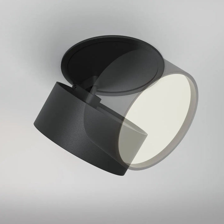 Spot onda spot encastrable led rétractable finition mate noire design cylindrique ajustable dim to warm